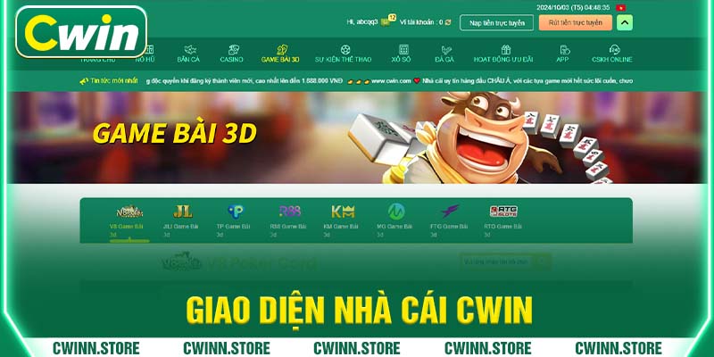 Giao diện nhà cái Cwin